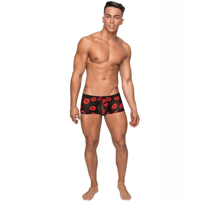 Kiss Me Stretch Mesh Mini Short Blk/Rd SM