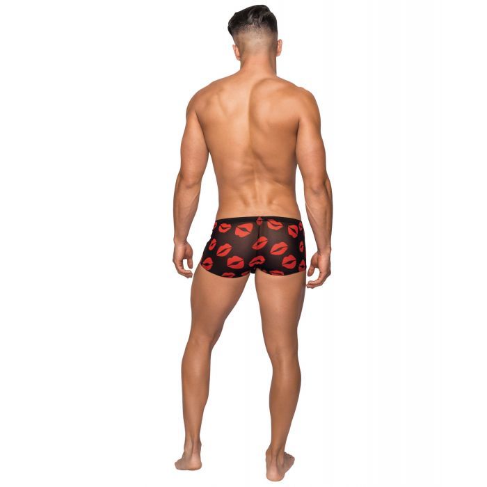 Kiss Me Stretch Mesh Mini Short Blk/Rd SM