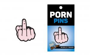 MIDDLE FINGER PEACH PIN