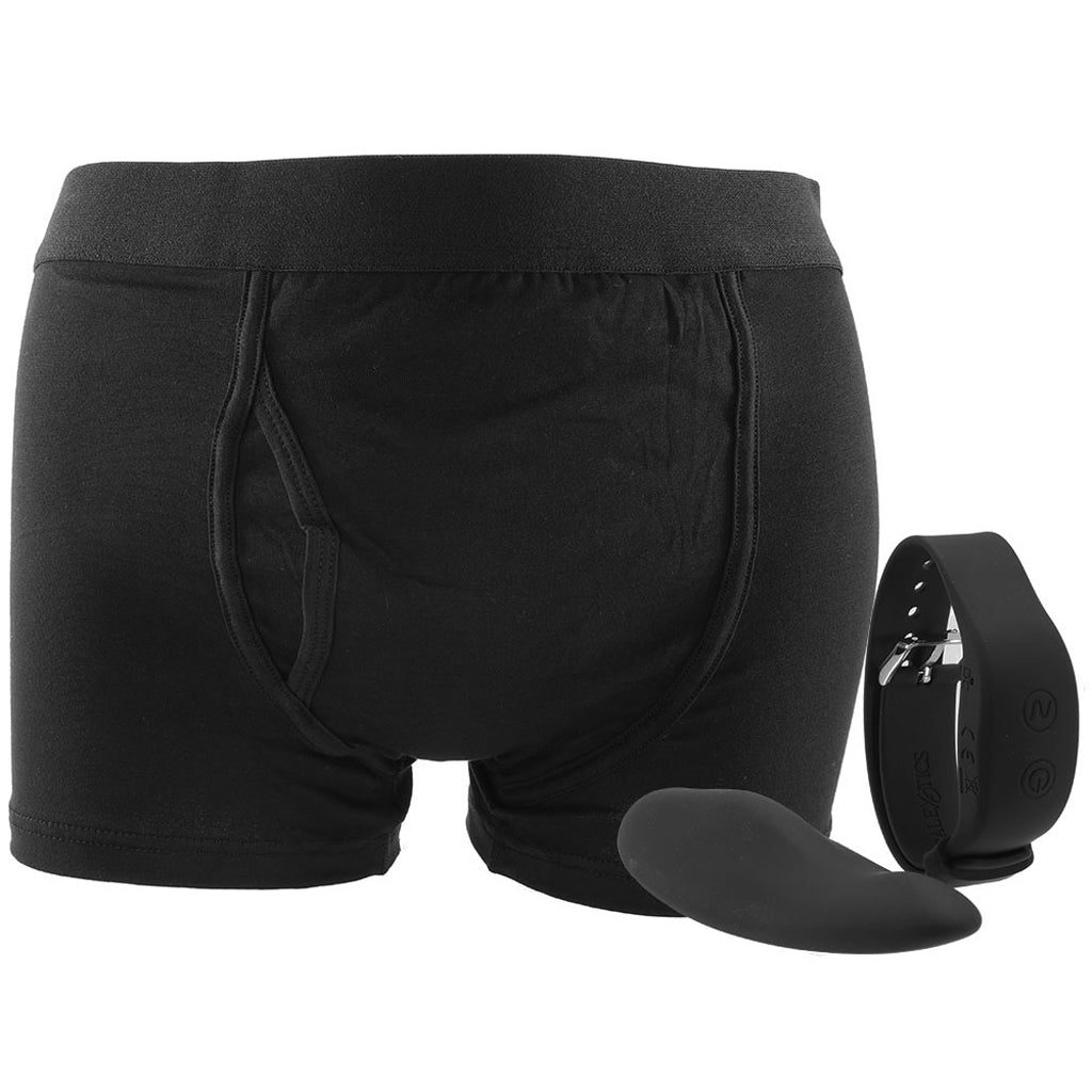 Remote Wearable Vibe with Boxer Briefs in M/L