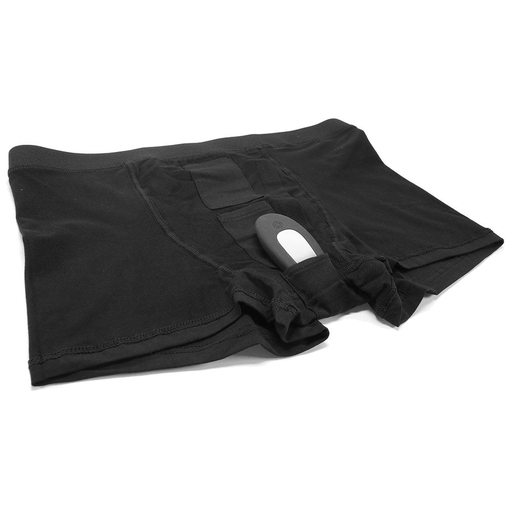 Remote Wearable Vibe with Boxer Briefs in M/L