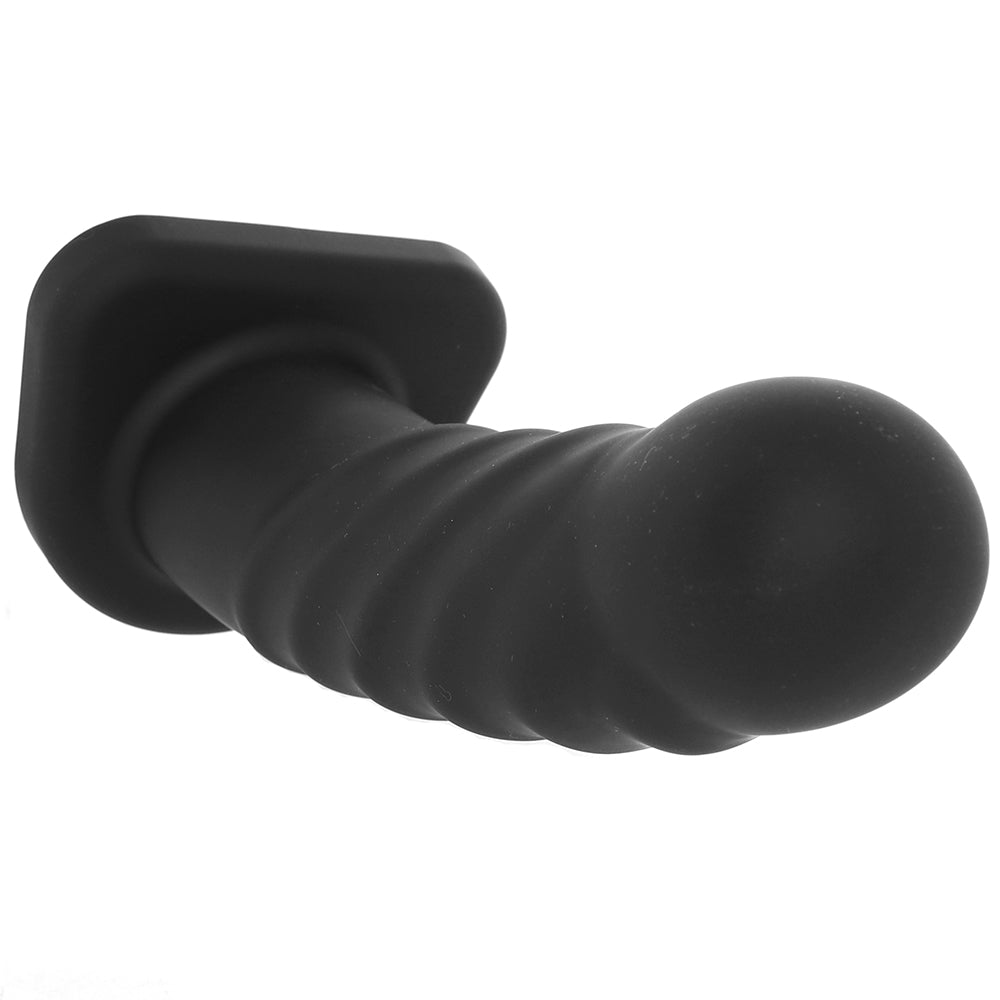Consolador hueco de silicona Banx con nervaduras de 20 cm en color negro