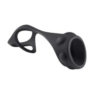 ENHANCER TEXTURED COCK STRAP & BALL STRETCHER BLACK
