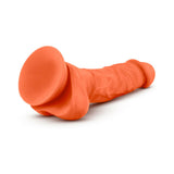 Blush Neo Elite 7.5 in. Silicone Dual Density Dildo with Balls & Suction Cup Neon Orange