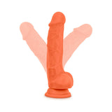 Blush Neo Elite 7.5 in. Silicone Dual Density Dildo with Balls & Suction Cup Neon Orange