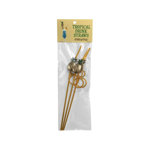 Tropical Drinking Straws Pineapple 3pk