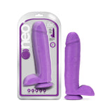 Blush Neo 10 in. Dual Density Dildo with Balls & Suction Cup Neon Purple