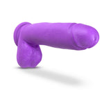 Blush Neo 10 in. Dual Density Dildo with Balls & Suction Cup Neon Purple