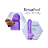 Blush Neo 10 in. Dual Density Dildo with Balls & Suction Cup Neon Purple