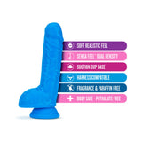 Neo 9 in. Dual Density Dildo with Balls Neon Blue