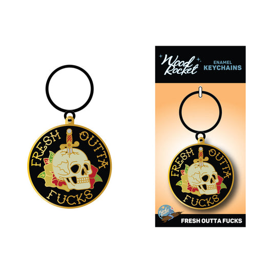 Llavero de calavera "Fresh Outta Fucks"