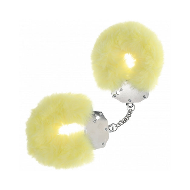 OUCH! HEAVY DUTY FLUFFY HANDCUFFS YELLOW