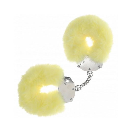 OUCH! HEAVY DUTY FLUFFY HANDCUFFS YELLOW