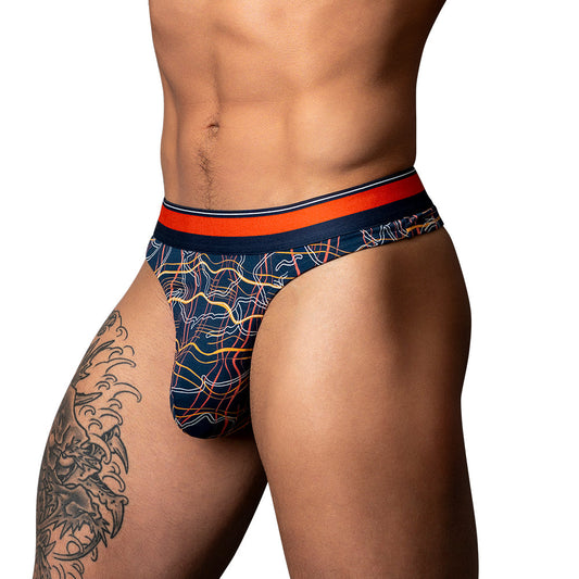 Male Power Soo Cumfy String Bleu marine/Orange S/M