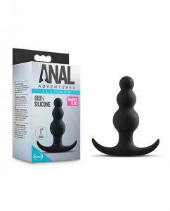 Plug anal con cuentas de platino negro Adventures