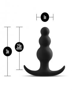 Plug anal con cuentas de platino negro Adventures
