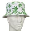 SOMBRERO DE PESCADOR BLANCO CON HOJAS VERDES