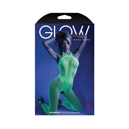 Glow Black Light Crotchless Bodystocking Neon Green