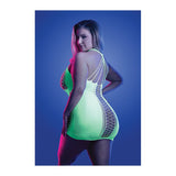 Glow Synthesize UV Reactive Seamless Keyhole Dress - Neon Green QN