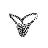 Male Basics Y Buns Thong Checkers LG