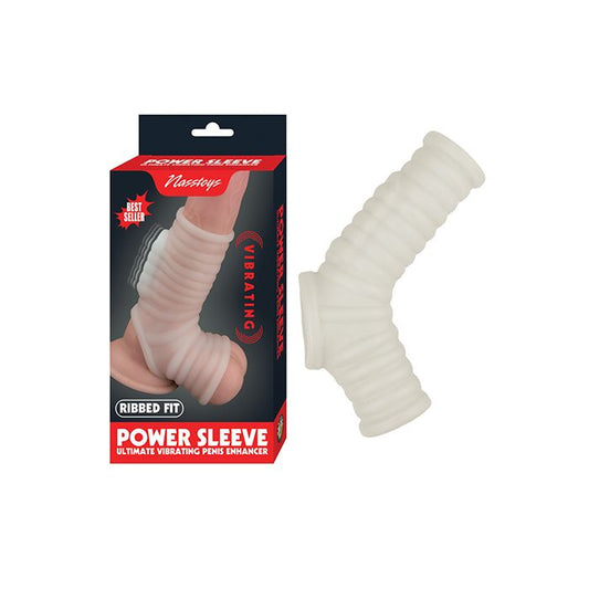 Vibrating Power Sleeve Ribbed Fit - White