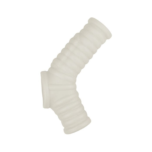 Vibrating Power Sleeve Ribbed Fit - White