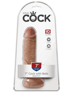 Pene King Cock de 18 cm con testículos - Marrón