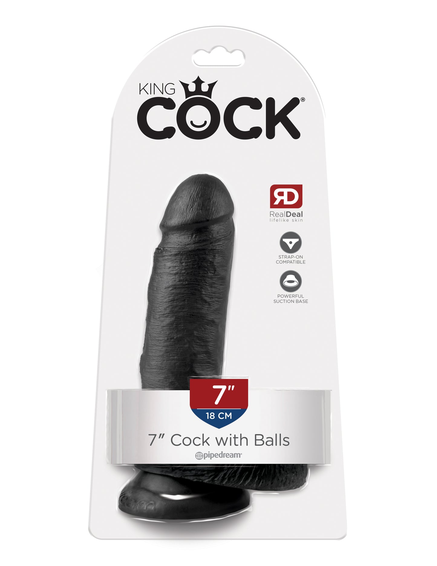KING COCK 7 IN COCK W/BALLS BLACK
