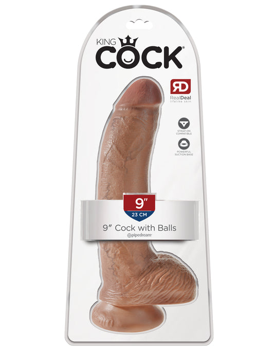 KING COCK 9 IN COCK W/BALLS TAN