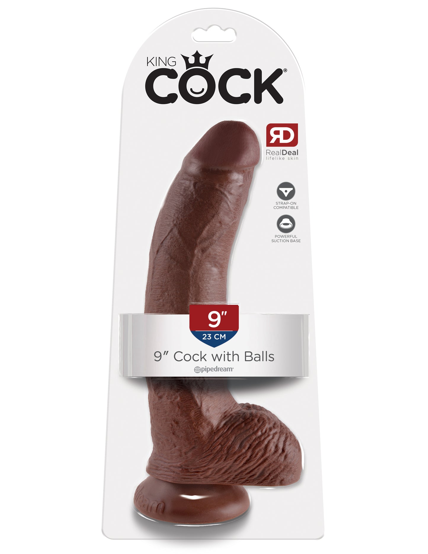 KING COCK 9 IN COCK W/BALLS BROWN