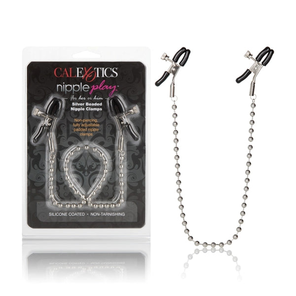 NIPPLE PLAY NIPPLE CLAMPS SILVER BEADED