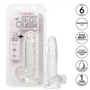Dildo de gelatina tamaño Queen de 6 pulgadas en verde azulado