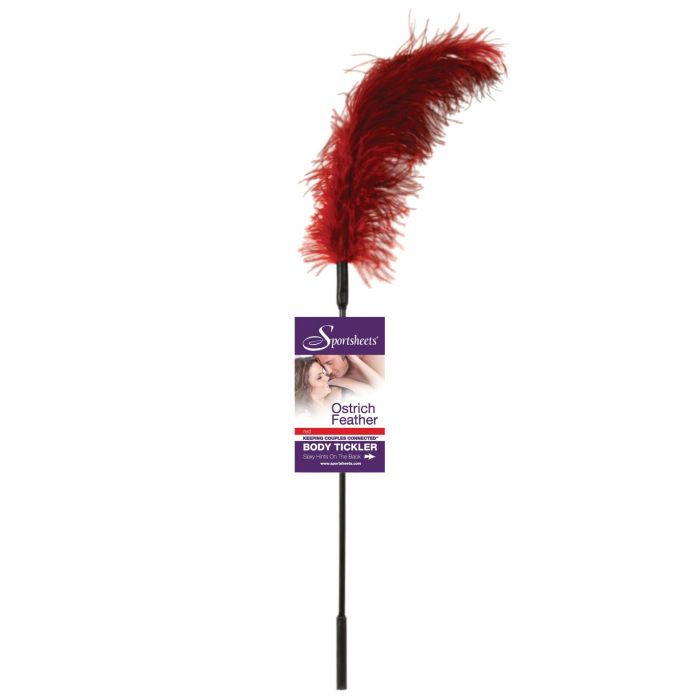 Pluma de avestruz roja de Sportsheets Body Tickler