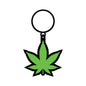 Wood Rocket 420 Pot Leaf Keychain - Green