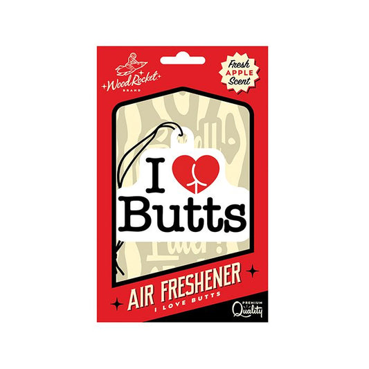 Wood Rocket I Love Butts Air Freshener - Apple