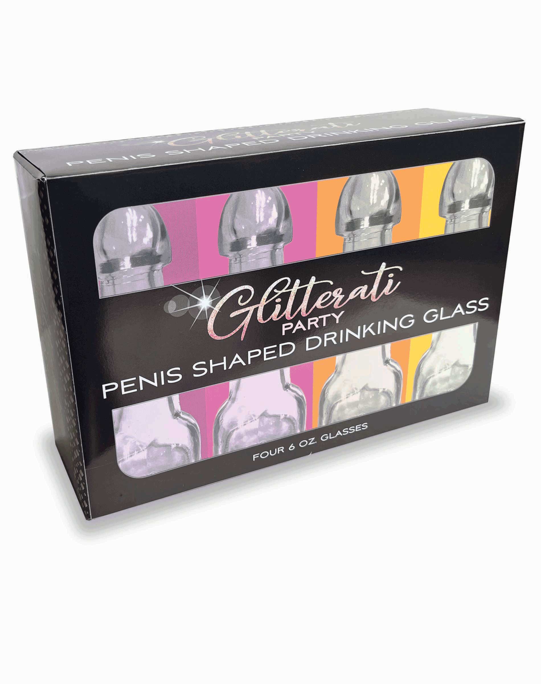 Glitterati Drinking Glass Set of 4 - 6 Oz - Tasteful Desires Adult Shop