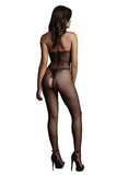 Le Désir Black Fishnet And Lace Bodystocking