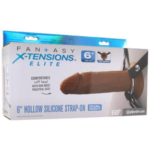 Fantasy X-tensions Elite 6 Inch Hollow Strap-On in Brown