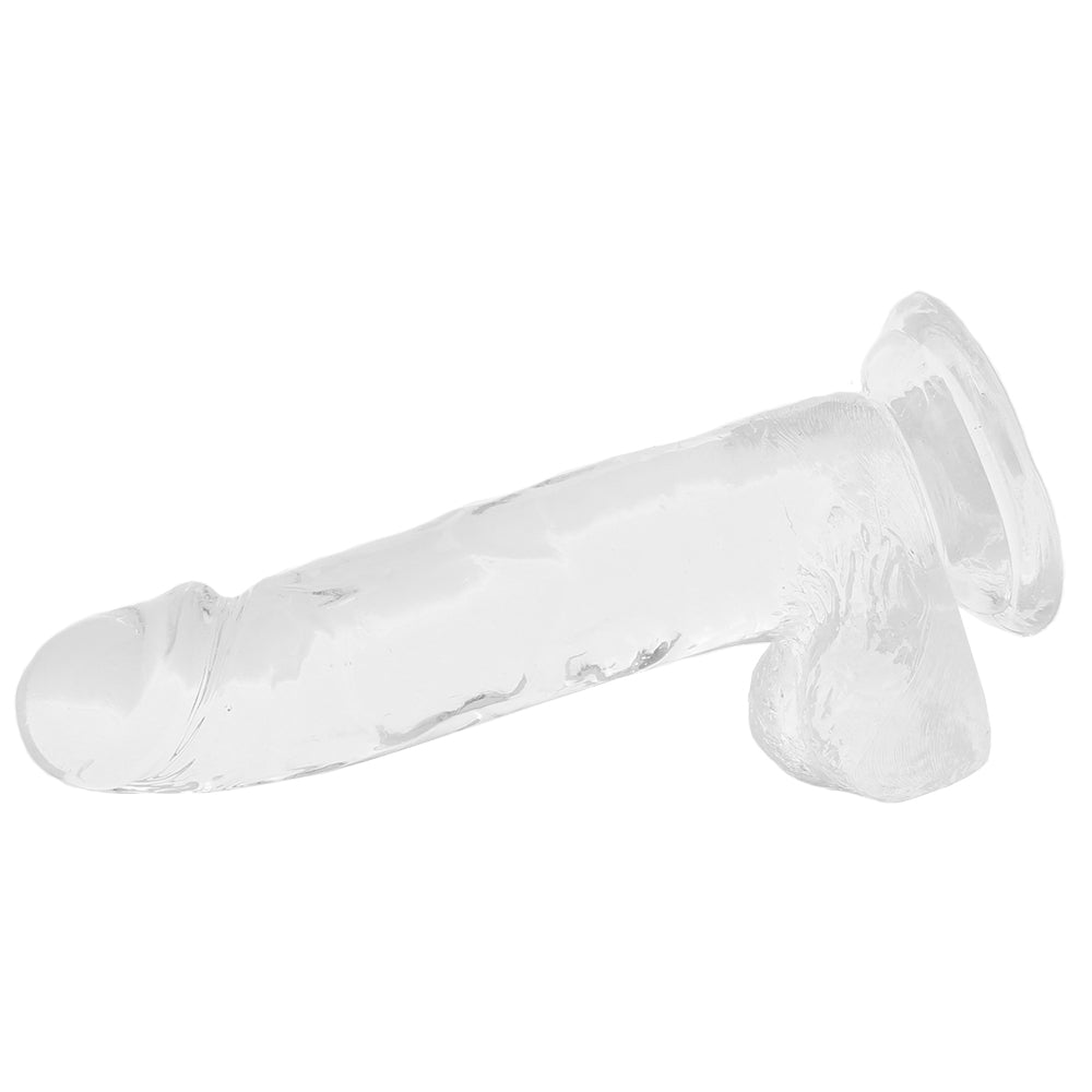 Pene King Cock transparente de 8" con testículos