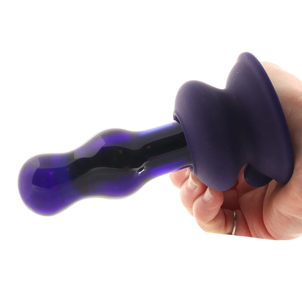 Icicles No.83 Vibrating Glass Plug in Purple