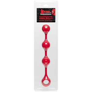 Kink Weighted Silicone Anal Balls in Red - Tasteful Desires Adult Shop