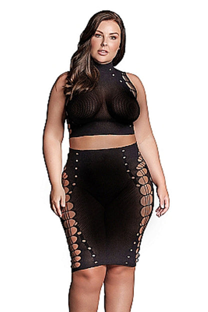 Le Désir Kala XXXVII Turtleneck Crop Top and Skirt