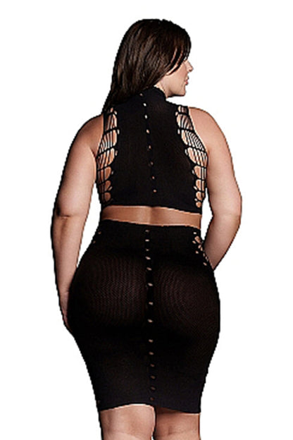 Le Désir Kala XXXVII Turtleneck Crop Top and Skirt