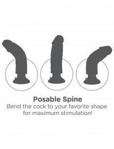 Pene King Cock transparente de 8" con testículos
