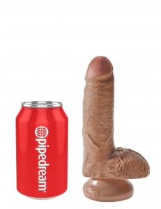 Pene King Cock de 18 cm con testículos - Marrón