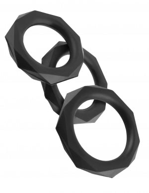 FANTASY C RINGZ SILICONE DESIGNER STAMINA SET BLACK