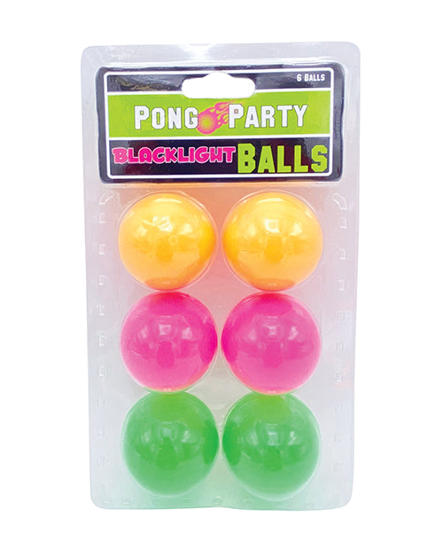 Black Light Pong Balls - Asst. Colors Pack of 6 - Tasteful Desires Adult Shop