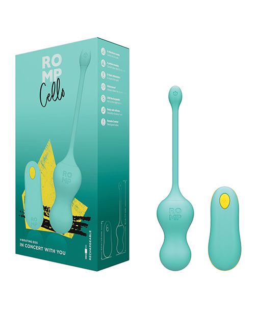 ROMP Cello Remote Control G-Spot Vibrating Egg - Blue - Tasteful Desires Adult Shop
