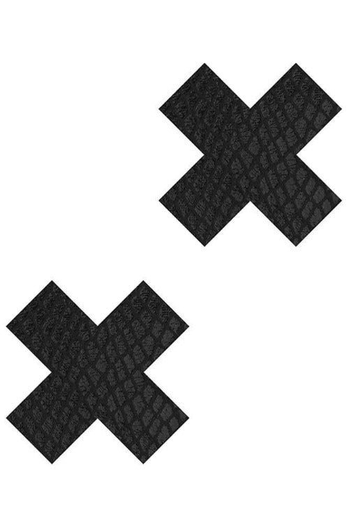 Black Peekaboo Classic X-Shaped Pasties-Tasteful Desires Adult Shop