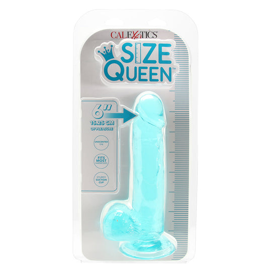 Size Queen 6 Inch Jelly Dildo in Teal - Tasteful Desires Adult Shop